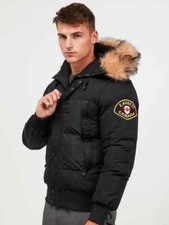 Zavetti Canada Alymer Bomber Black Hooded Jacket Size XS Fur Hood Boys Coat