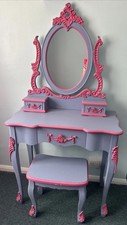 Upcycled Dunelm Toulouse Dressing Table With Stool Mirror French Shabby Chic VGC