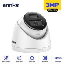 ANNKE 3MP POE CCTV IP Camera 24/7 Recording 2.8mm Outdoor Security Turret IP67