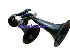 CBR Tractor 12 / 13.5 Volts Diesel Train Air Horns TGV Twin Trumpet Black 