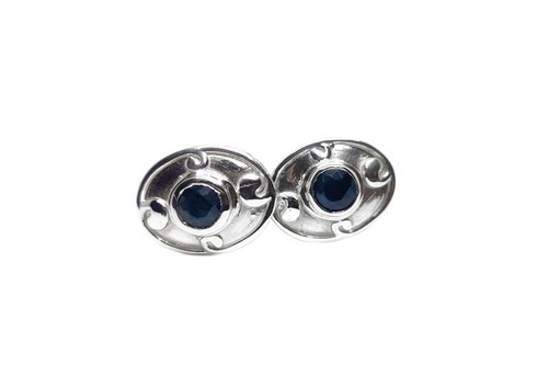 Blue sapphire cufflinks - sapphire,
