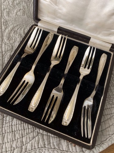 Set six cake forks epns - set, of