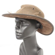 Mens BARMAH Brown Leather Suede Outback Western Style hat UK XLARGE K20