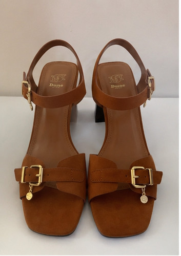 Dune brown heeled sandals - dune,