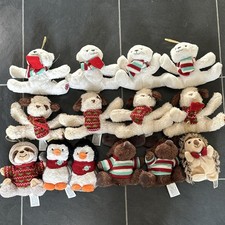 New set of 15 Hugfun plush Christmas arctic animals tree decorations baubles 