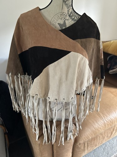 Asos suede fringe cape - suede,