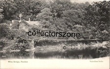 Peebles Scotland Wire Bridge Printed Postcard Valentines series Unposted