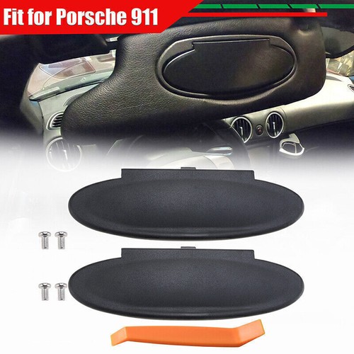 Pair black sun visor mirror - pair,