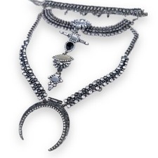 Ladies Topshop Freedom Chunky Silver Colour Statement Necklace Costume Jewellery