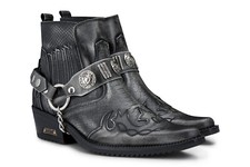 Mens leather cowboy ankle - leather,