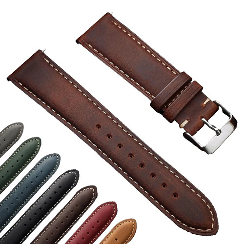 Leather watch band 18mm - leather,