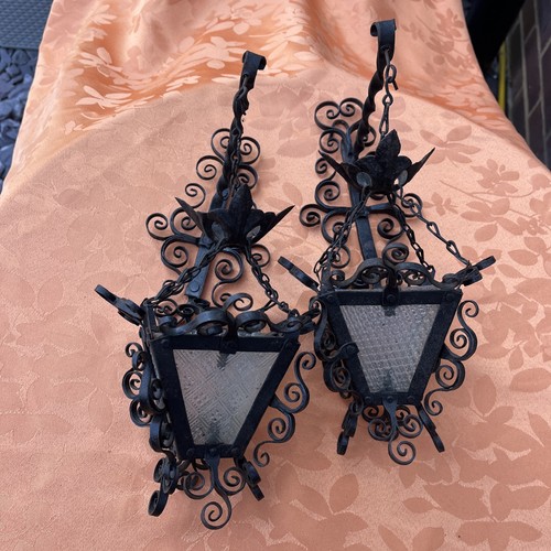 Pair vintage wrought - wrought, iron