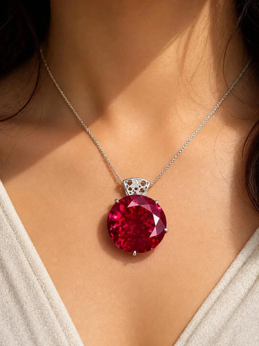Natural red ruby - red,