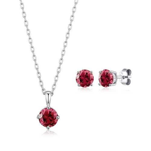 Sterling silver july - silver, (ruby)