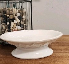 Vintage White Footed Soap Dish