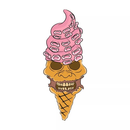 Ice cream squid tentacles - cream,