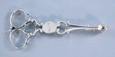ANTIQUE GEORGE II STERLING SILVER SCISSOR SUGAR NIPS TONGS c1750