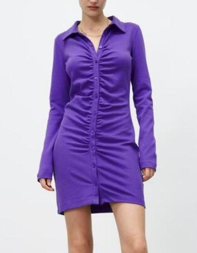 Zara purple shirt dress with - zara,