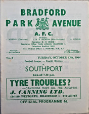 Bradford Park Avenue v Southport 1964/65 Season - 4th Division Fixture