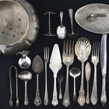 20x Antique VTG EPNS Silver Plated Jam Salt Spoons Tongs  ETC Job Lot Bundle A2