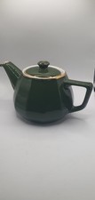 APILCO FRANCE BISTRO GREEN & GOLD TEAPOT VINTAGE, UNUSED. Apilco Tea pot