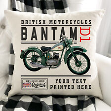 Personalised Motorbike Cushion Cover BSA  Bantam D1 British Bike Dad Gift VBC01