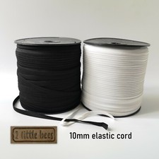 Flat elastic cord white black - flat,
