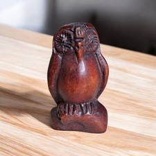 Netsuke Vintage Carved owl figurine