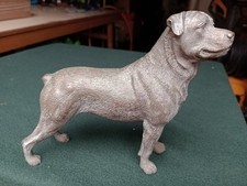 Vintage Bronze Effect/Metal Rottweiler Figurine with Monogram OTT
