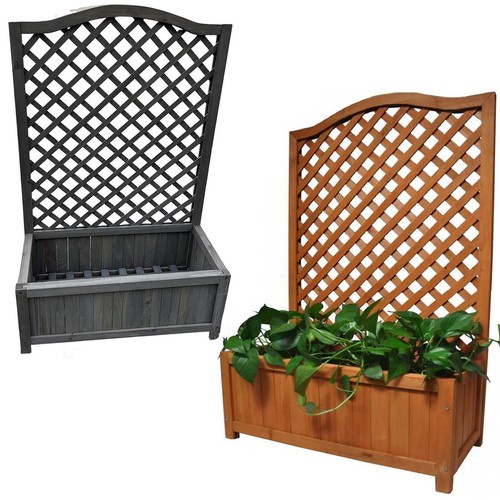 Wooden planter trellis box - planter,