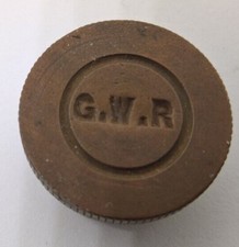 FUEL FILLER CAP FOR SMALL PARAFFIN WICK HURRICANE LAMP 20mm THREAD Marked G.W.R.