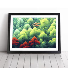 Japanese Forest Trees Framed Canvas Wall Art Print Poster Picture, Home Decor