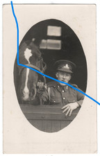 Inter war soldier Royal Artillery  in stables with his horse War Horse