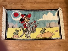 Original Vintage Mickey on a Donkey childrens bedside rug