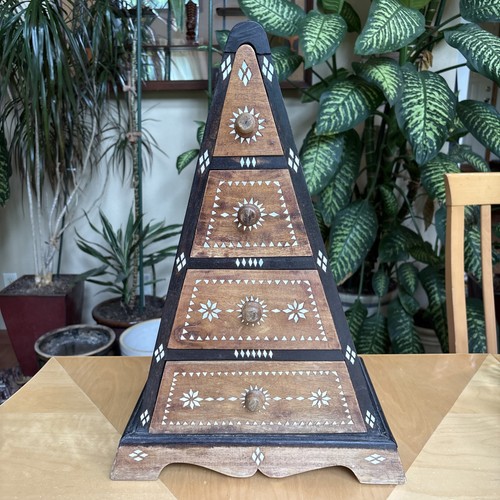 Vintage solid wood pyramid - vintage,