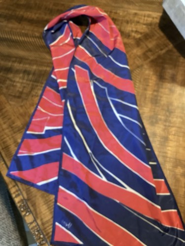 Vera scarf 10x46 red navy - scarf, 10x46”