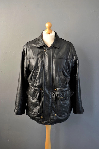 90s pvc leatherette parka - 90s,