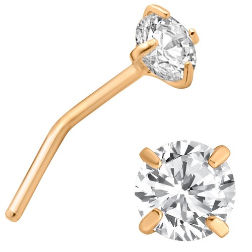 14k solid rose gold - rose, round