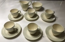 33*  Vintage Newhall Hanley Nirvana Tea Set 6 Cups, Saucers, Milk Jug Sugar Bow