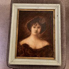 Framed antique portrait of