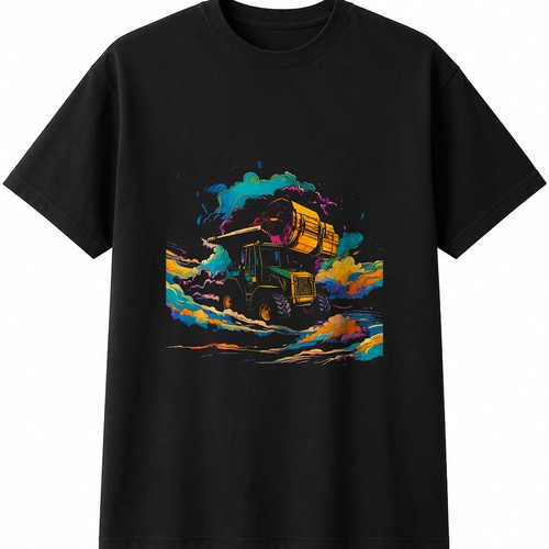 Colourful digger retro mens - retro,