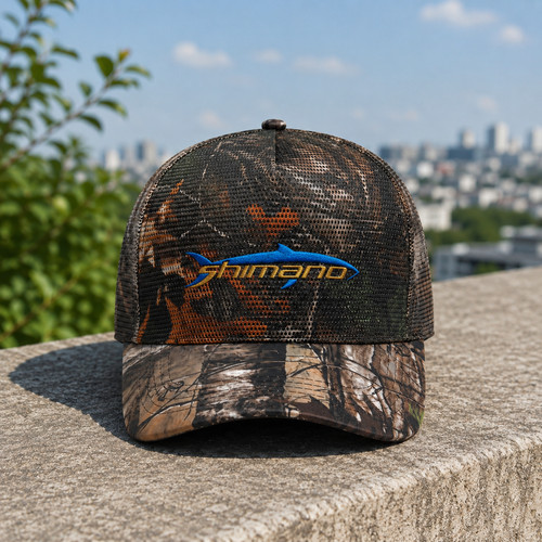 Shimano camo printed trucker - shimano,