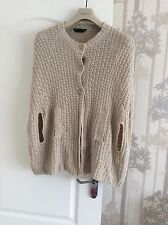 DOROTHY PERKINS LOVELY PONCHO STYLE CARDIGAN BEIGE SIZE SMALL Immaculate!