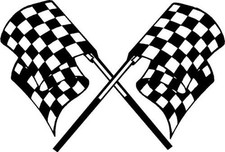 Checkered flag motorcycle go