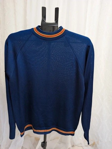Vintage navy crew neck jumper - vintage,