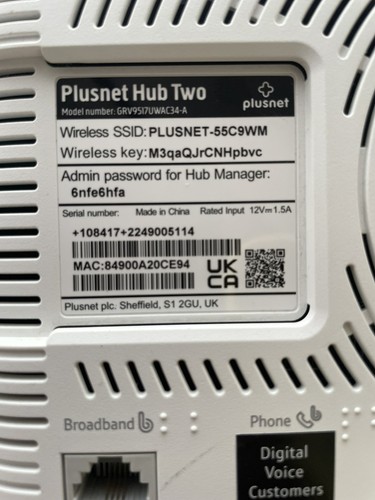 Plusnet hub two wifi broadband - hub,