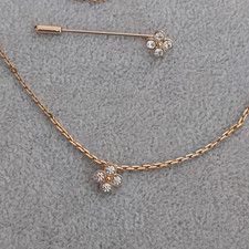 AVON Vintage 1979 Gold Tone Ice Flower Pin & Necklace Fashion Jewellery