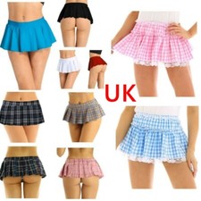 Sexy Men Women Sissy Lingerie Dress Mini Skirt Lace Crossdress Dress Clubwear UK