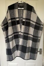 Ladies Checked Sleeveless Cardigan Shrug Waistcoat Black Beige One Size