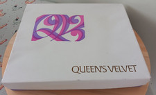 Vintage Queen's Velvet Large Stationery Box Writing Paper,  Envelopes Lilac Used